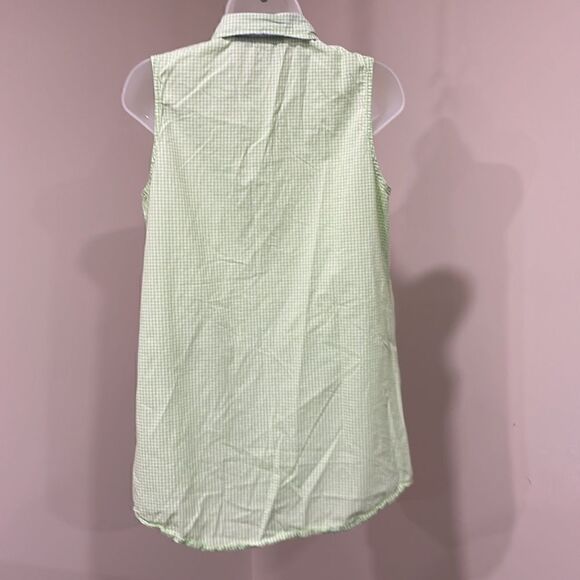Lauren Ralph Lauren Gingham Button Down Tank Top.  Size M medium 8/10 - Picture 5 of 9